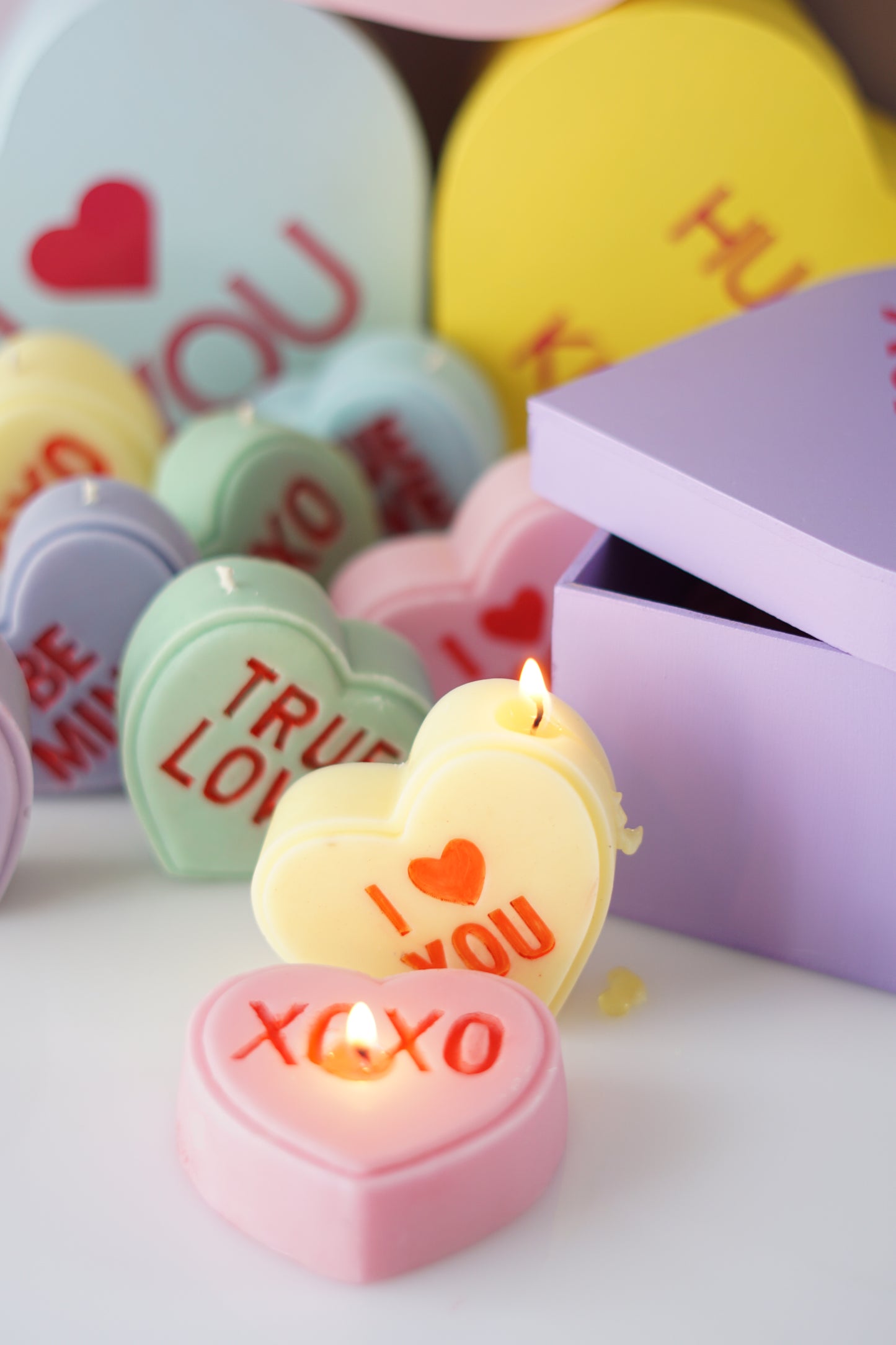 Candy Heart Candles