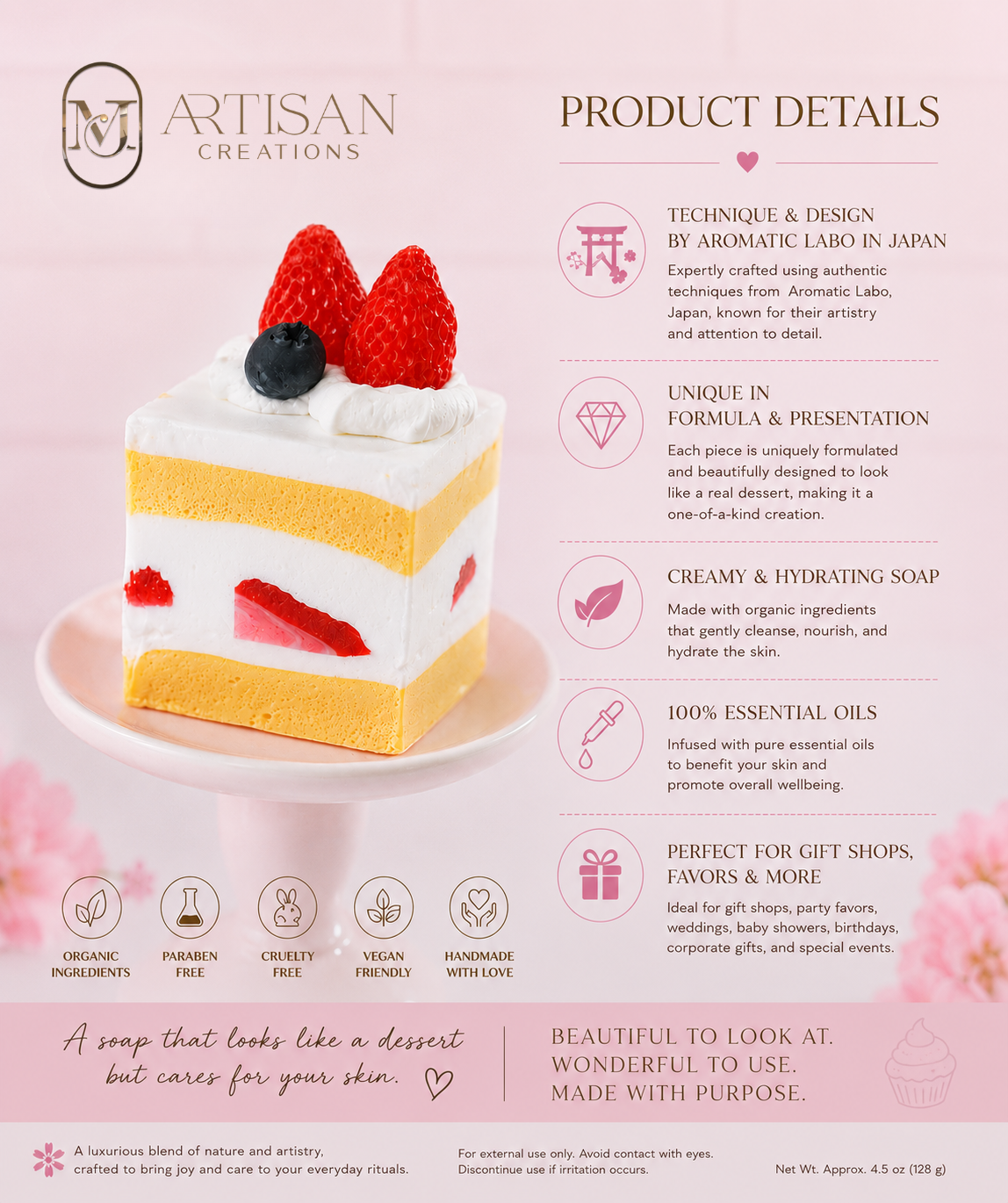 Strawberry Shortcake Dessert Soap 🍓🧁
