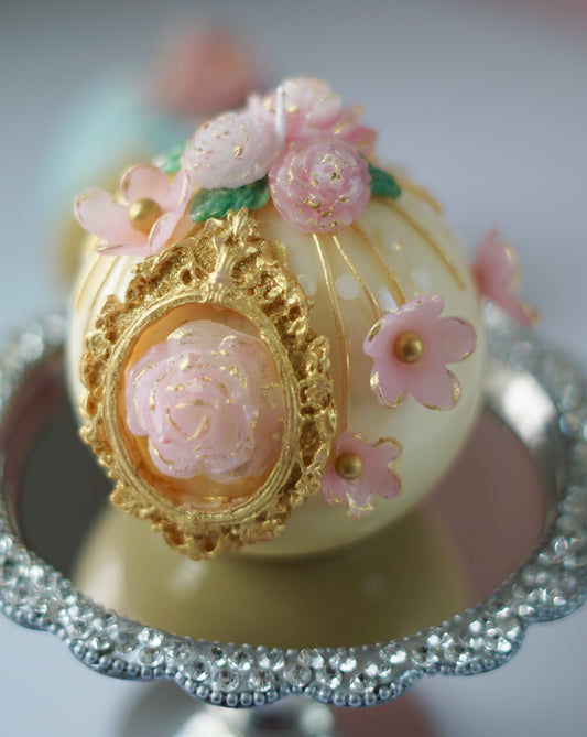 Yellow & Gold Sphere Cake Candle