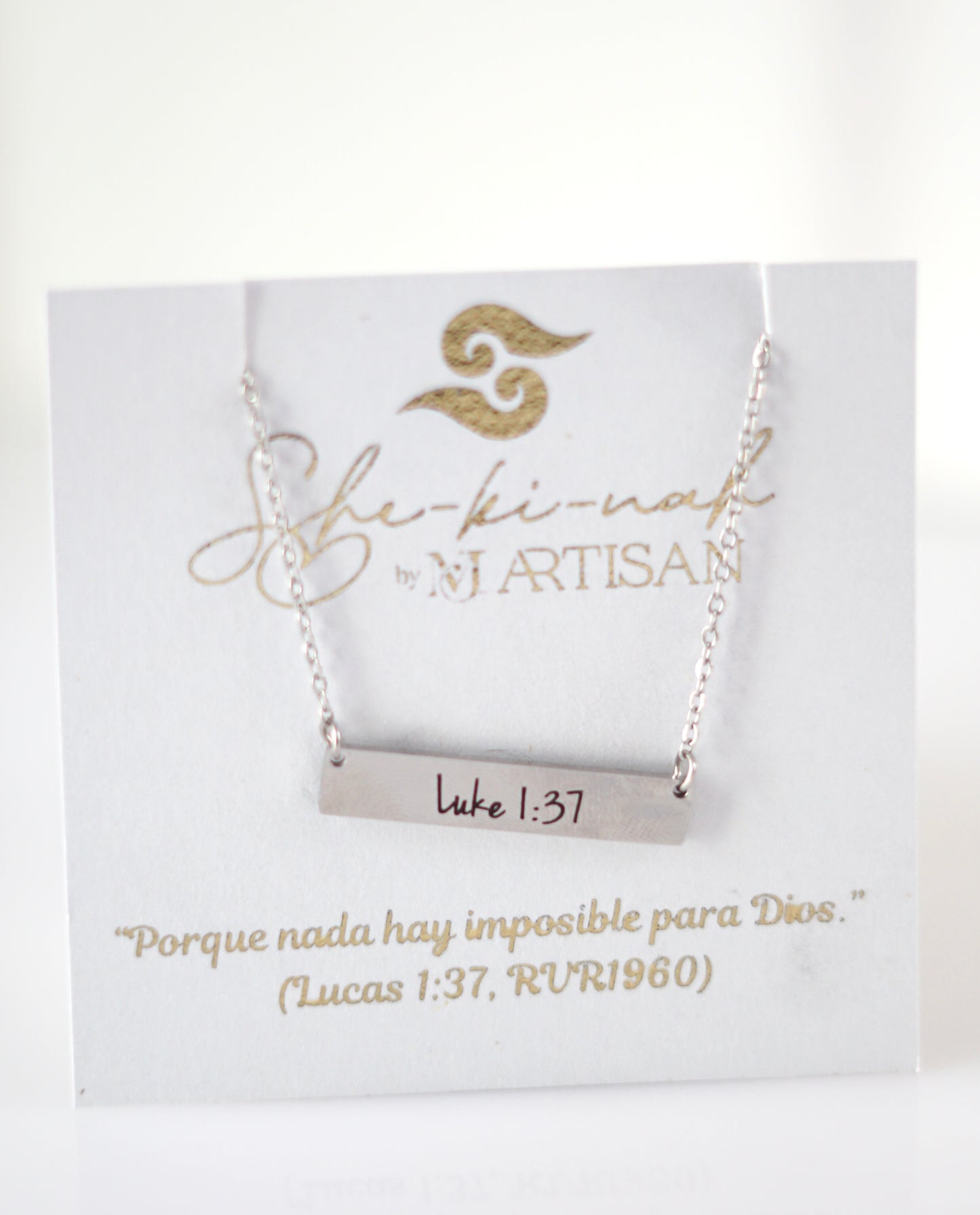Luke 1:37 Faith Verse Silver Necklace