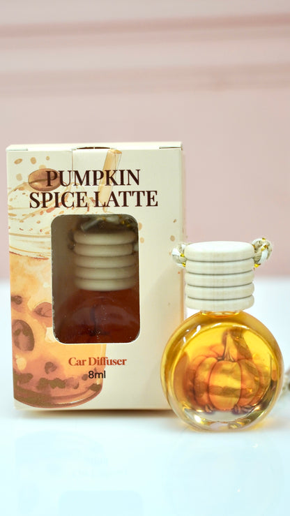 Pumpkin Spice Latte Car Diffuser – 8ml Fall Scent with Pumpkin Decal & Gift Box