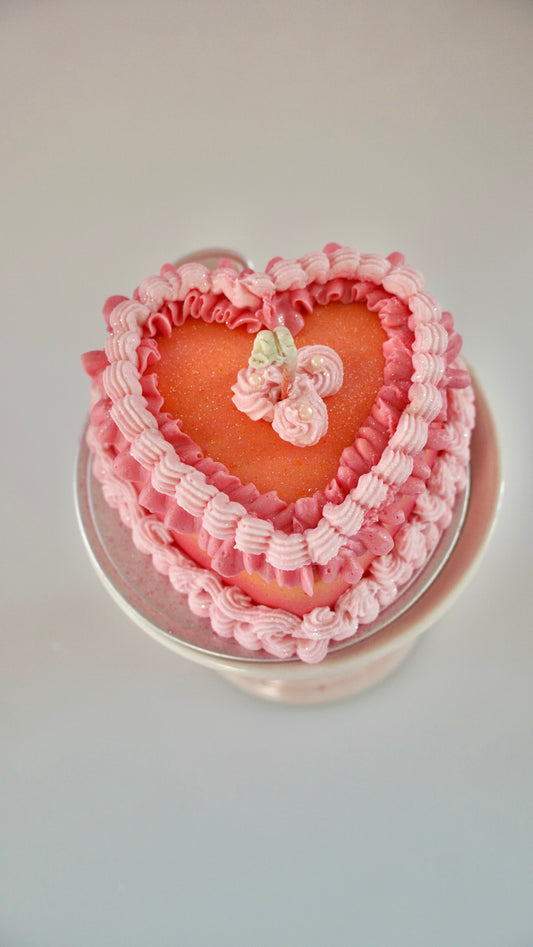 Retro Heart Sunset Candle