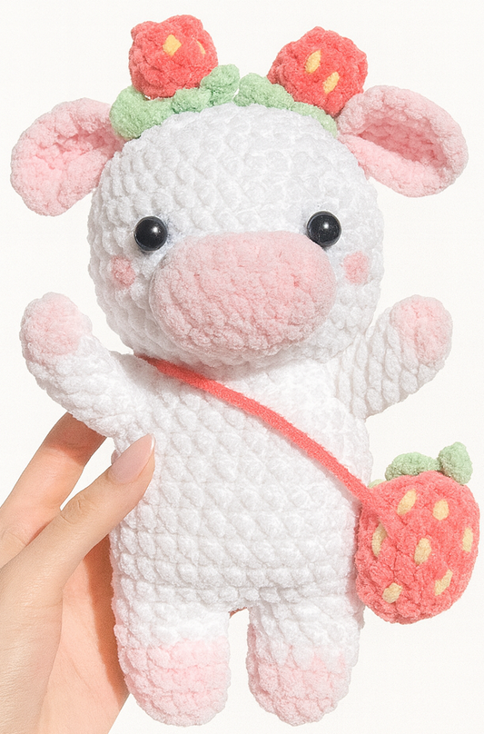Crochet Strawberry Cow