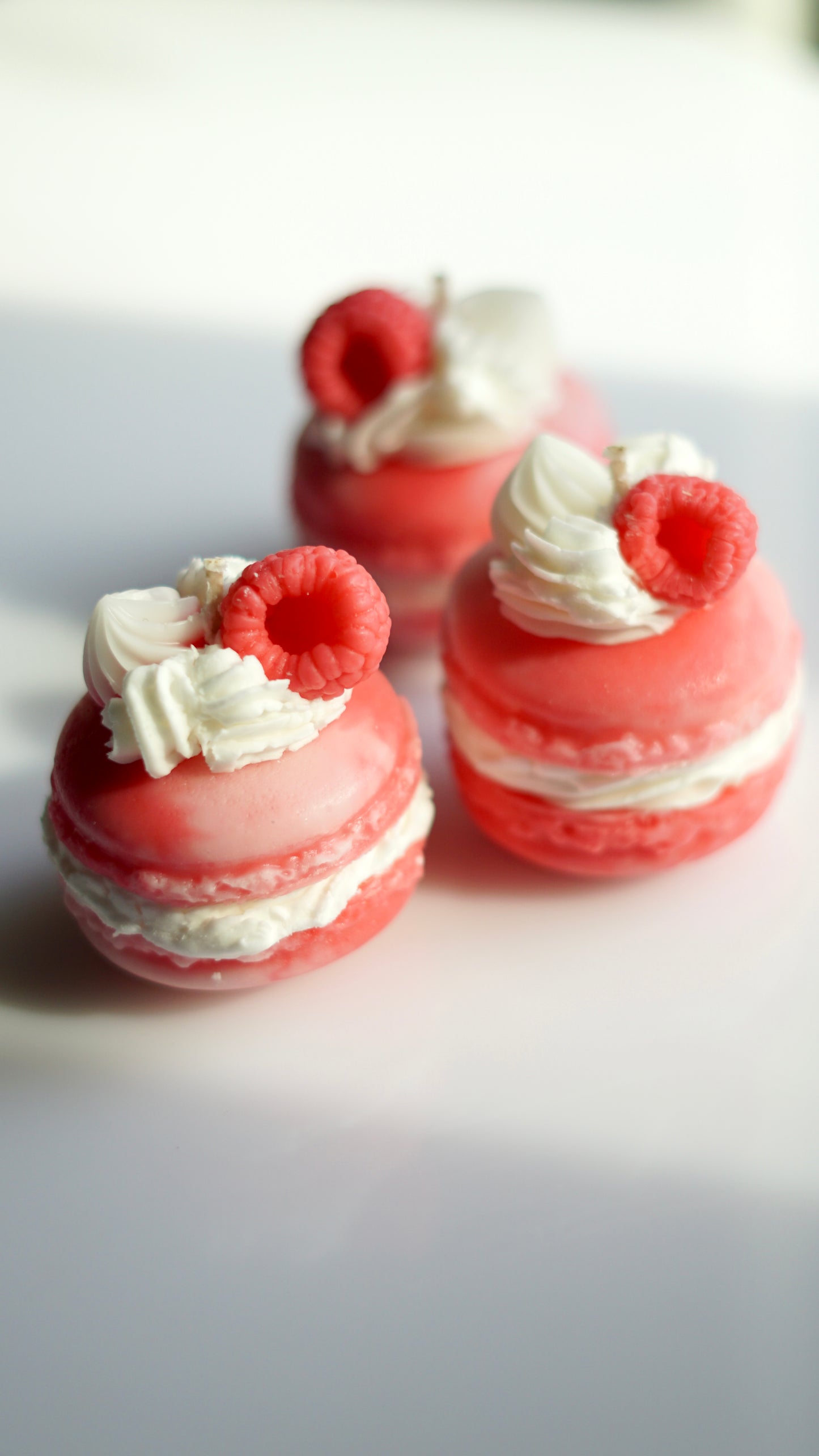 3 Strawberry & Cream Macarons